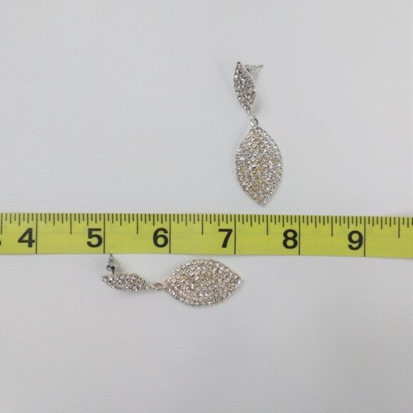 Jessica McClintock Teardrop Crystal Earrings - Picture 4 of 4